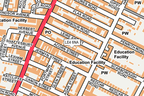 LE4 6NA map - OS OpenMap – Local (Ordnance Survey)