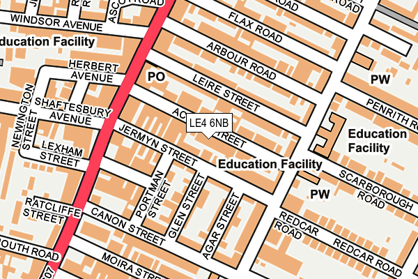 LE4 6NB map - OS OpenMap – Local (Ordnance Survey)