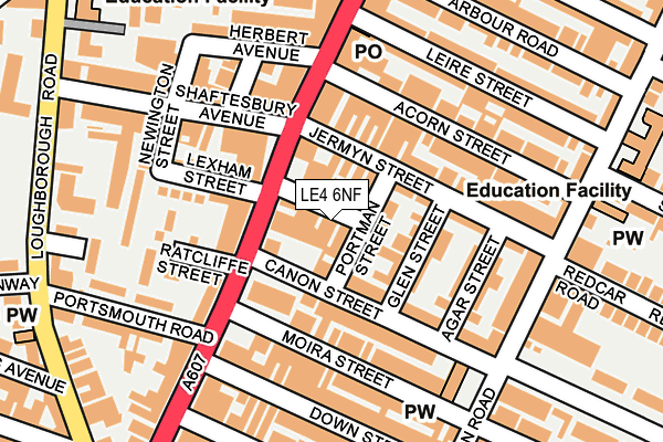 LE4 6NF map - OS OpenMap – Local (Ordnance Survey)