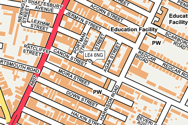 LE4 6NG map - OS OpenMap – Local (Ordnance Survey)