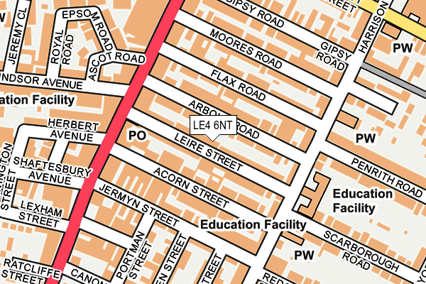 LE4 6NT map - OS OpenMap – Local (Ordnance Survey)