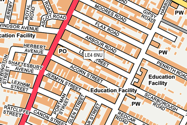 LE4 6NU map - OS OpenMap – Local (Ordnance Survey)