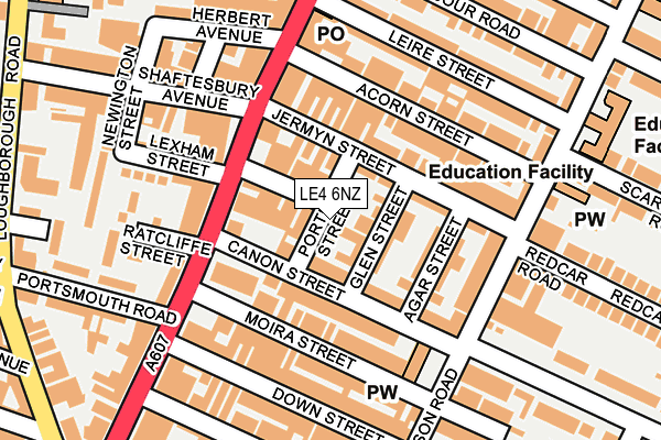 LE4 6NZ map - OS OpenMap – Local (Ordnance Survey)