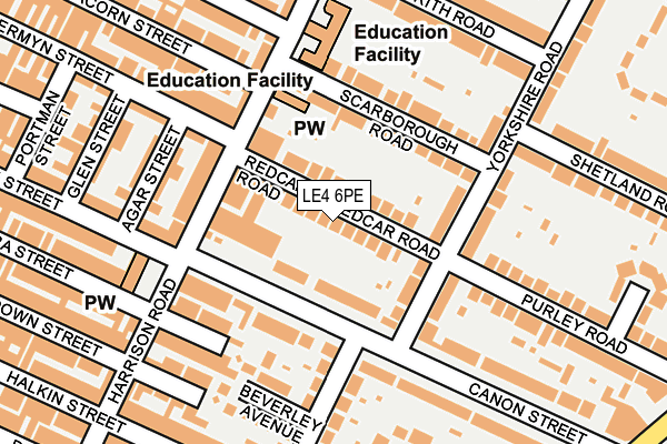 LE4 6PE map - OS OpenMap – Local (Ordnance Survey)