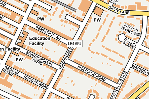 LE4 6PJ map - OS OpenMap – Local (Ordnance Survey)