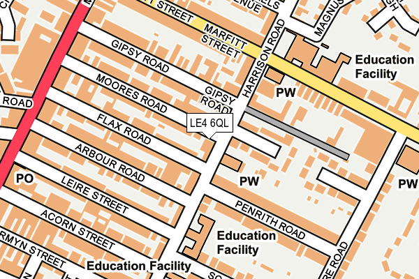 LE4 6QL map - OS OpenMap – Local (Ordnance Survey)