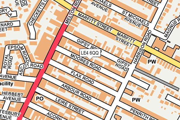 LE4 6QQ map - OS OpenMap – Local (Ordnance Survey)