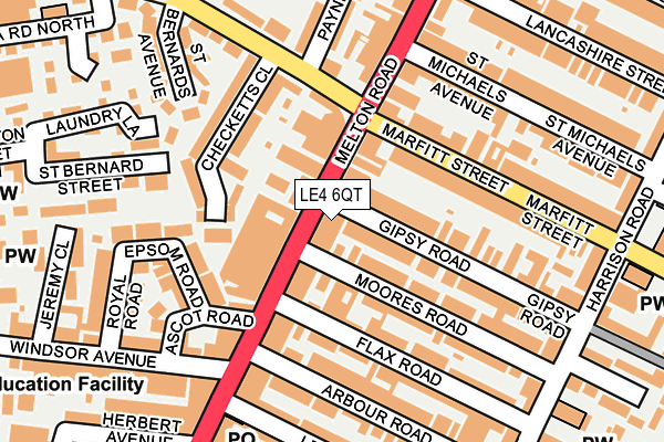 LE4 6QT map - OS OpenMap – Local (Ordnance Survey)