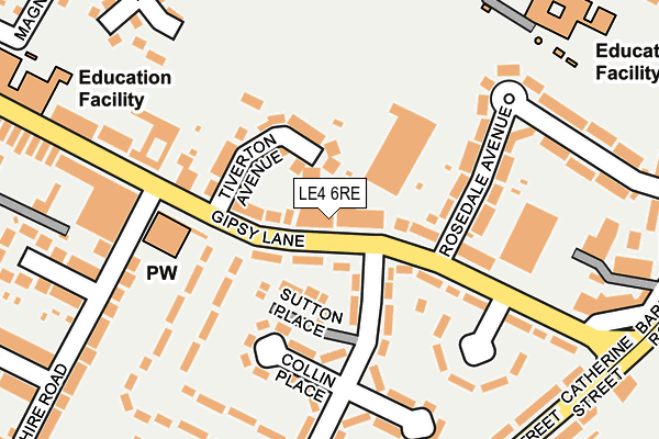 LE4 6RE map - OS OpenMap – Local (Ordnance Survey)