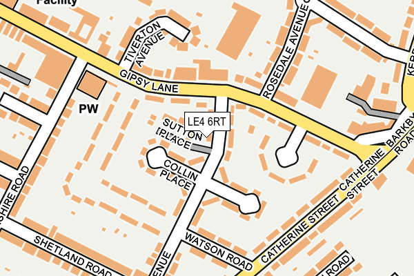 LE4 6RT map - OS OpenMap – Local (Ordnance Survey)