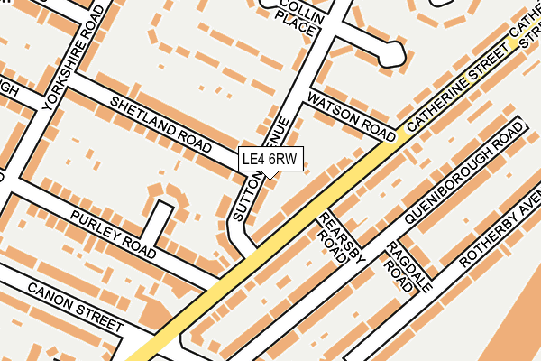 LE4 6RW map - OS OpenMap – Local (Ordnance Survey)