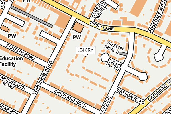 LE4 6RY map - OS OpenMap – Local (Ordnance Survey)