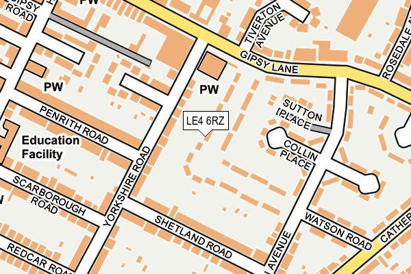 LE4 6RZ map - OS OpenMap – Local (Ordnance Survey)