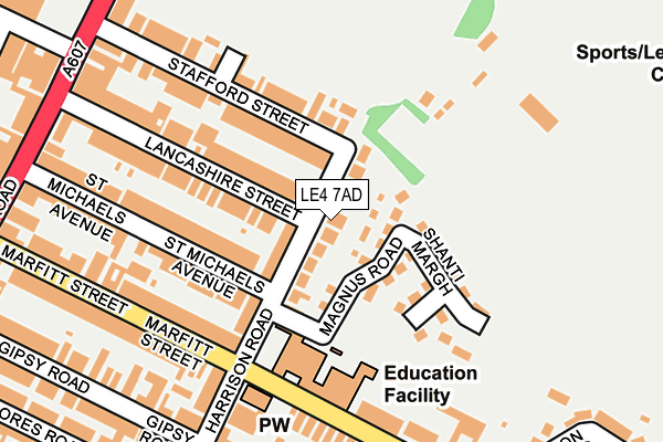 LE4 7AD map - OS OpenMap – Local (Ordnance Survey)