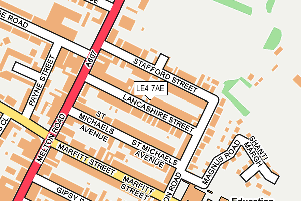 LE4 7AE map - OS OpenMap – Local (Ordnance Survey)