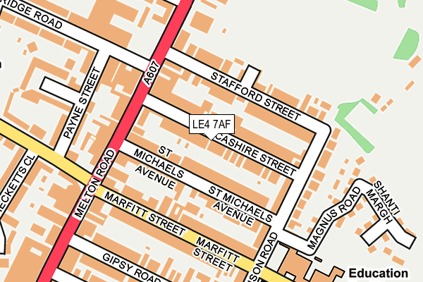 LE4 7AF map - OS OpenMap – Local (Ordnance Survey)