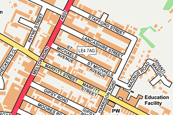 LE4 7AG map - OS OpenMap – Local (Ordnance Survey)