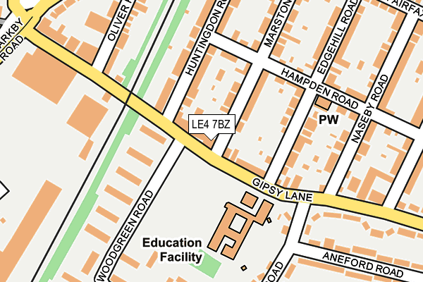 LE4 7BZ map - OS OpenMap – Local (Ordnance Survey)