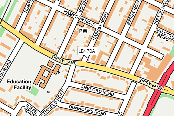 LE4 7DA map - OS OpenMap – Local (Ordnance Survey)