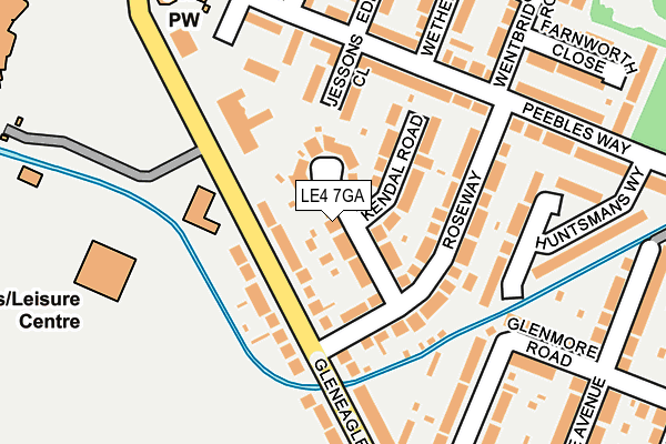 LE4 7GA map - OS OpenMap – Local (Ordnance Survey)