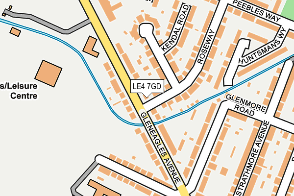 LE4 7GD map - OS OpenMap – Local (Ordnance Survey)