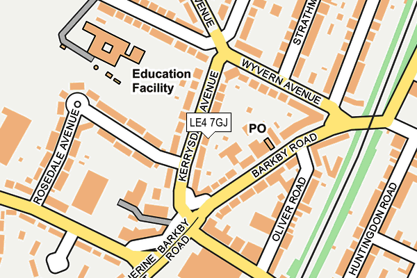 LE4 7GJ map - OS OpenMap – Local (Ordnance Survey)