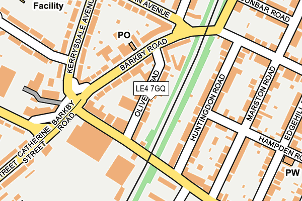 LE4 7GQ map - OS OpenMap – Local (Ordnance Survey)