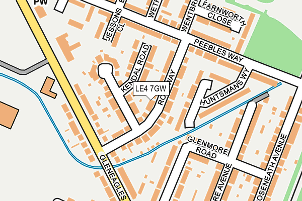 LE4 7GW map - OS OpenMap – Local (Ordnance Survey)