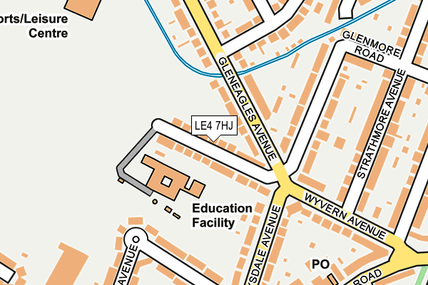 LE4 7HJ map - OS OpenMap – Local (Ordnance Survey)