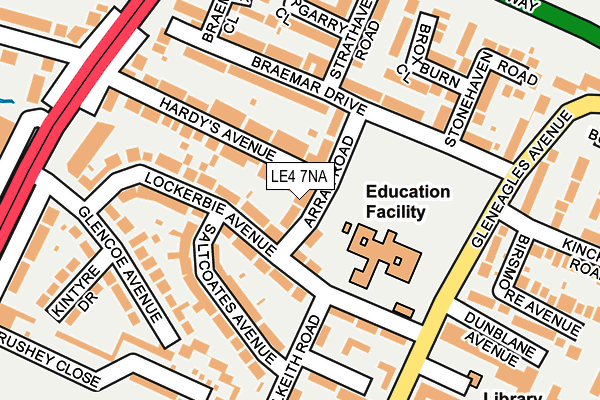 LE4 7NA map - OS OpenMap – Local (Ordnance Survey)