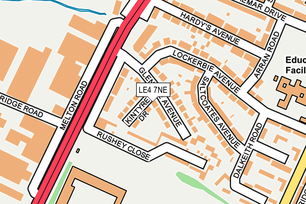 LE4 7NE map - OS OpenMap – Local (Ordnance Survey)