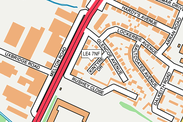 LE4 7NF map - OS OpenMap – Local (Ordnance Survey)