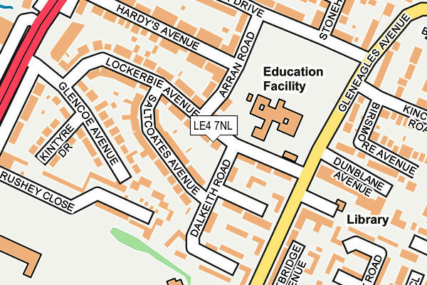 LE4 7NL map - OS OpenMap – Local (Ordnance Survey)