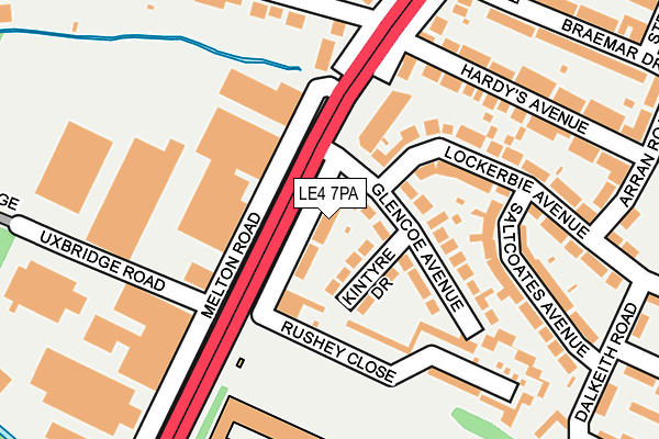 LE4 7PA map - OS OpenMap – Local (Ordnance Survey)