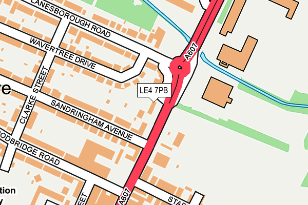 LE4 7PB map - OS OpenMap – Local (Ordnance Survey)