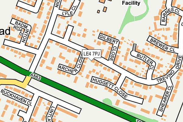 LE4 7PJ map - OS OpenMap – Local (Ordnance Survey)