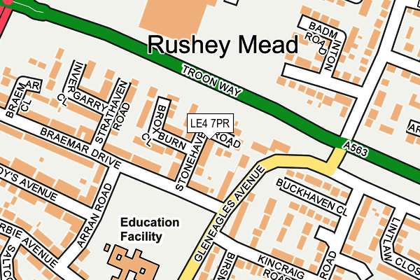 LE4 7PR map - OS OpenMap – Local (Ordnance Survey)