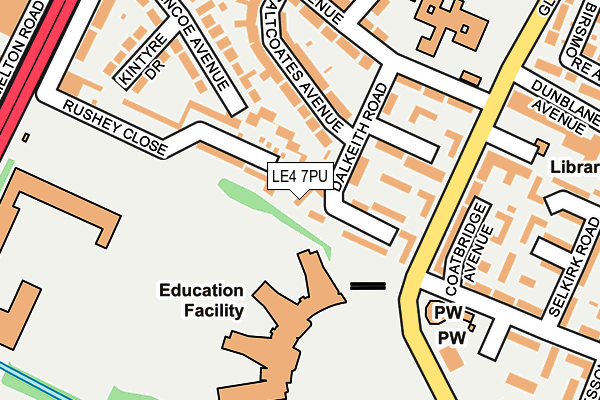 LE4 7PU map - OS OpenMap – Local (Ordnance Survey)
