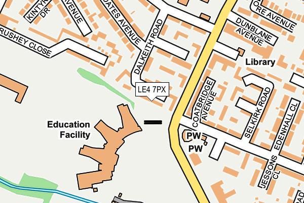 LE4 7PX map - OS OpenMap – Local (Ordnance Survey)