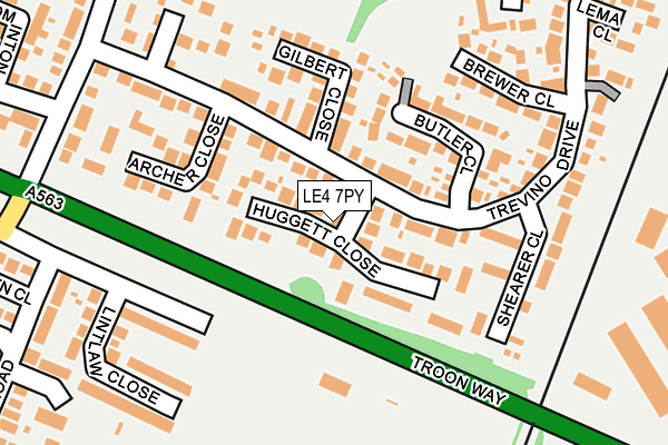 LE4 7PY map - OS OpenMap – Local (Ordnance Survey)