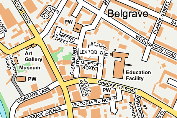 LE4 7QQ map - OS OpenMap – Local (Ordnance Survey)