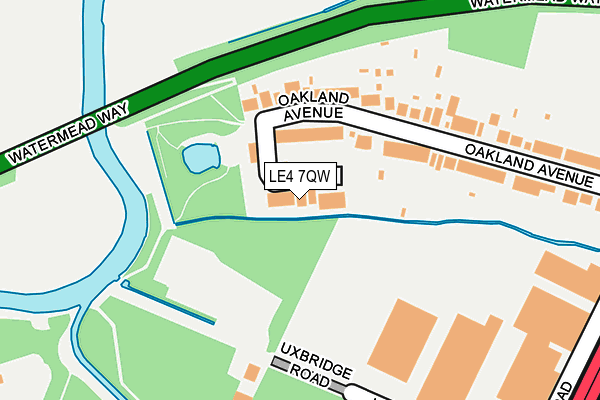 LE4 7QW map - OS OpenMap – Local (Ordnance Survey)