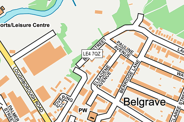LE4 7QZ map - OS OpenMap – Local (Ordnance Survey)