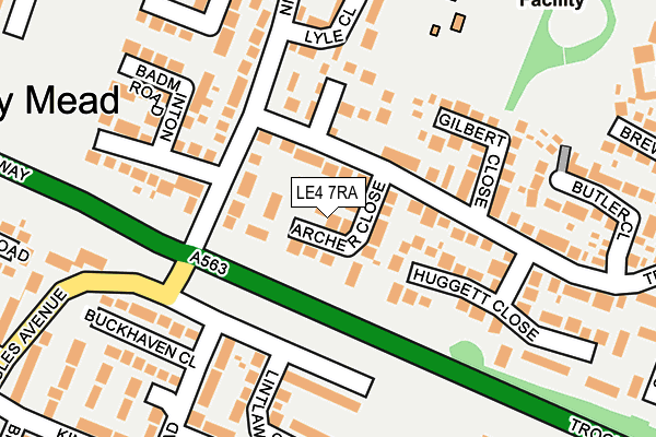 LE4 7RA map - OS OpenMap – Local (Ordnance Survey)