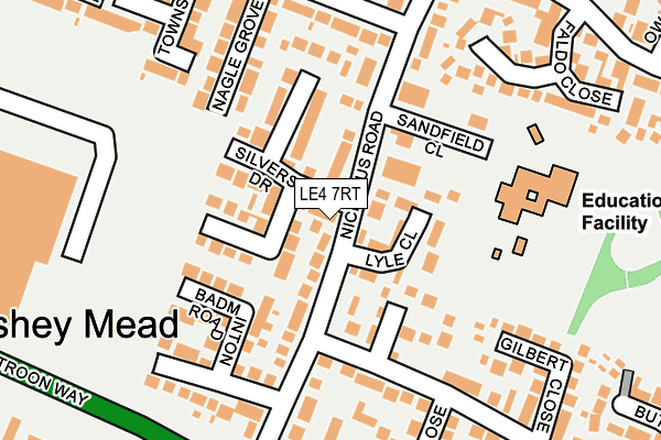 LE4 7RT map - OS OpenMap – Local (Ordnance Survey)