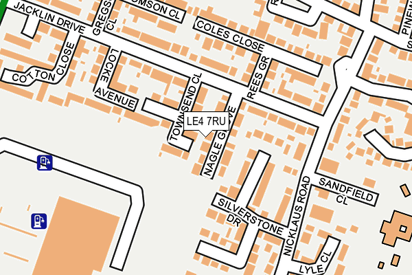 LE4 7RU map - OS OpenMap – Local (Ordnance Survey)