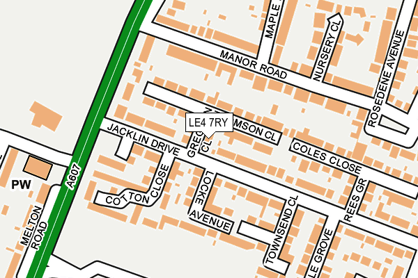 LE4 7RY map - OS OpenMap – Local (Ordnance Survey)