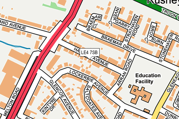 LE4 7SB map - OS OpenMap – Local (Ordnance Survey)