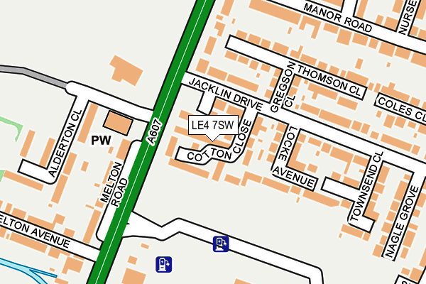 LE4 7SW map - OS OpenMap – Local (Ordnance Survey)