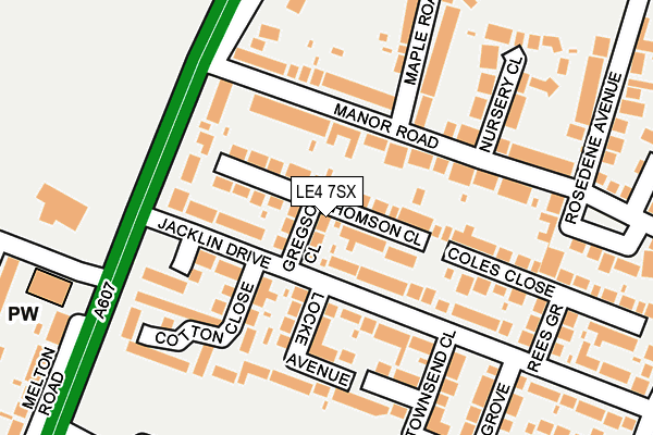 LE4 7SX map - OS OpenMap – Local (Ordnance Survey)